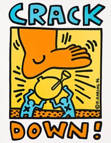 KEITH HARING (1958-1990). CRACK DOWN! 1986. 22x17 inches, 56x43¼ cm.