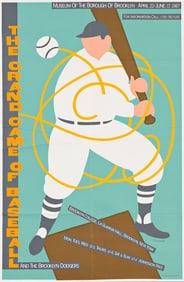 SEYMOUR CHWAST (1931- ). THE GRAND GAME OF BASEBALL / AND THE BROOKLYN DODGERS. 1987. 44¾x30