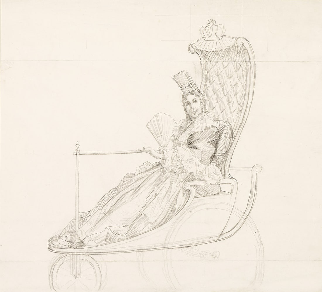 JEAN-LÉON GÉRÔME (1824 - 1904) Study for "Promenade de la Cour dans les jardins de (1 of 1)