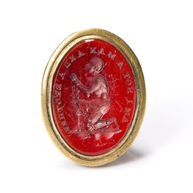 (ABOLITION.) "Am I Not a Man and a Brother" wax seal fob.