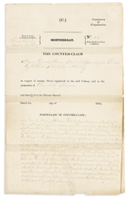 (ABOLITION--MONTSERRAT.) Compensation claim for slaves registered in Montserrat at the time of