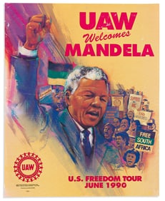 (AFRICA.) UAW Welcomes Mandela: U.S. Freedom Tour, June 1990.