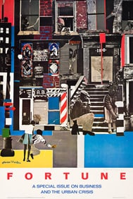 (ART.) Romare Bearden. "Fortune: A Special Issue on Business and the Urban Crisis," a signed poster