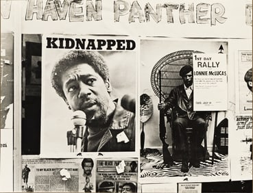 (BLACK PANTHERS.) Photograph of the New Haven Black Panthers office.