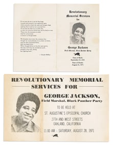 (BLACK PANTHERS.) Revolutionary Memorial Services for George Jackson: announcement and program.