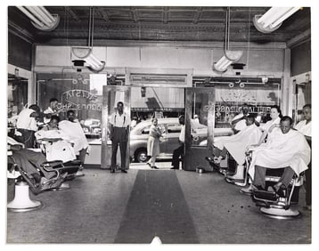 (BUSINESS--BARBERS.) Checkbook of the Crystal Barbershop of Pittsburgh, with photographs and