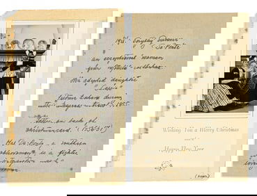 (CIVIL RIGHTS.) Christmas card from wealthy heiress Dorothy DaPonte and her controversial foster
