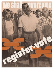 (CIVIL RIGHTS.) Ernest Crichlow, artist. We Shall Overcome. Register--Vote.