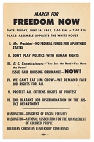 (CIVIL RIGHTS.) March for Freedom Now . . . Assemble Opposite the White House.