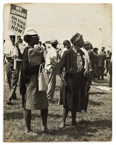 (CIVIL RIGHTS.) Large and apparently unpublished photograph of protesters at the March on