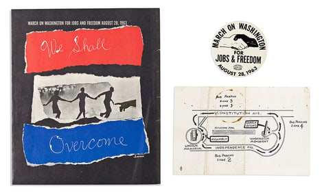 (CIVIL RIGHTS.) Group of 3 items from the March on Washington including Lo Monaco portfolio,