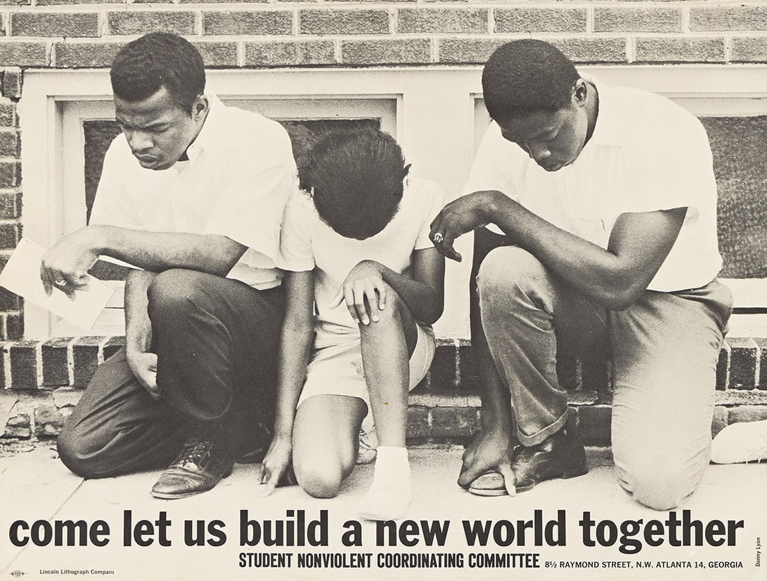(CIVIL RIGHTS.) Danny Lyon, photographer. Come Let Us Build a New World Together. (1 of 1)