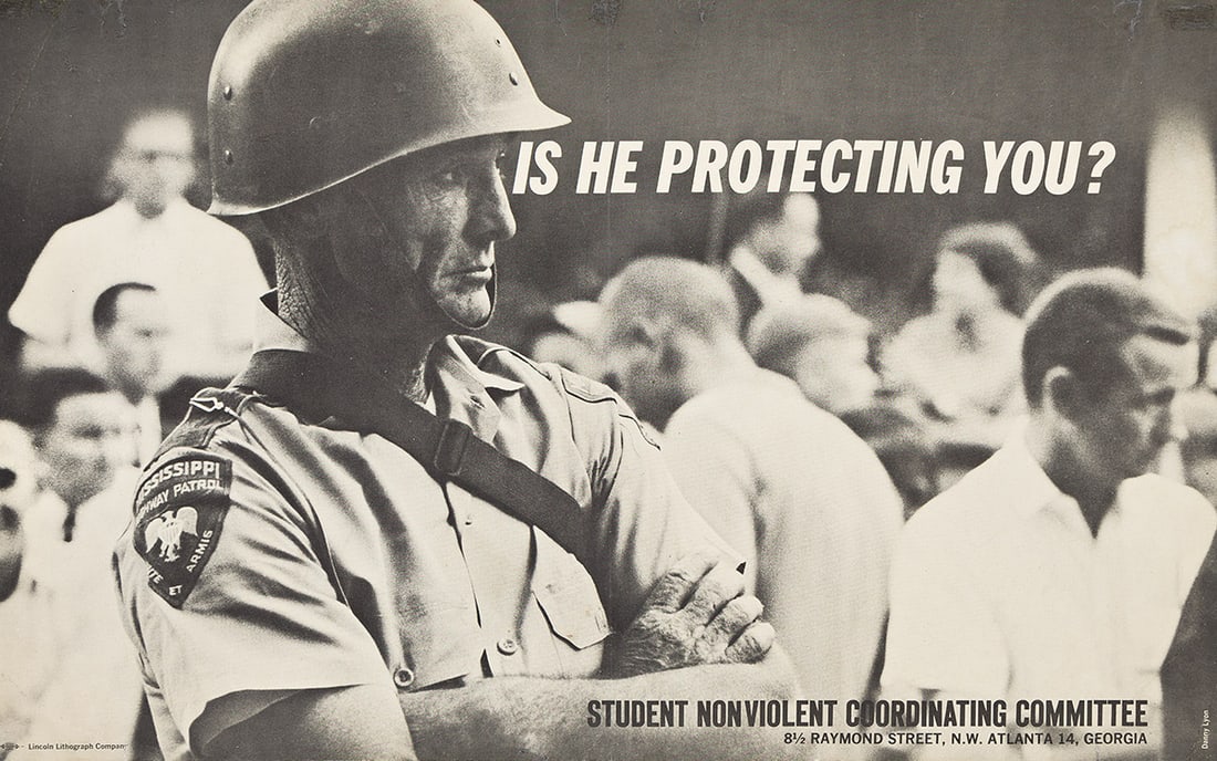 (CIVIL RIGHTS.) Danny Lyon; photographer. Is He Protecting You? (1 of 1)