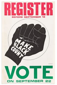 (CIVIL RIGHTS.) Register Before September 16. Make Black Count. Vote on September 22.