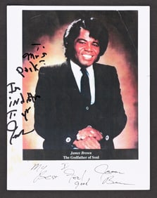 (CIVIL RIGHTS.) Portrait of James Brown, inscribed to Rosa Parks.
