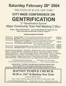 (CIVIL RIGHTS.) "The State of Black New York": City Wide Conference on Gentrification.