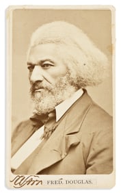 (FREDERICK DOUGLASS.) George Kendall Warren, photographer. Carte-de-visite portrait of Frederick