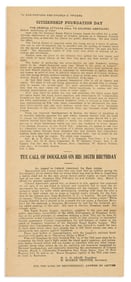 (FREDERICK DOUGLASS.) National Equal Rights League. Citizenship Foundation Day / The Call of