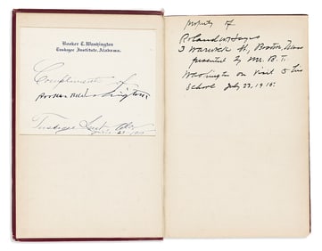 (EDUCATION.) Booker T. Washington. Up from Slavery, inscribed.
