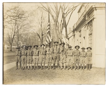 (EDUCATION.) Photograph of a Boy Scout troop in Montclair, New Jersey.