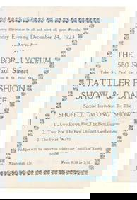 (ENTERTAINMENT.) Program for the Tattler Fashion Show and Dance, a Christmas Eve event in Rochester.