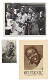 (ENTERTAINMENT.) Ethel Waters: signed photo from "The Member of the Wedding," Van Vechten postcard,