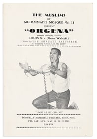 (ENTERTAINMENT--THEATER.) Program for a Boston performance of Louis Farrakhan's Orgena.