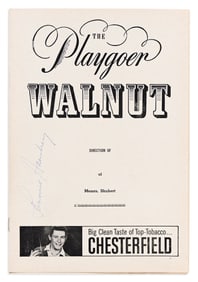 (ENTERTAINMENT--THEATER.) Lorraine Hansberry autographed pre-Broadway program for A Raisin in the