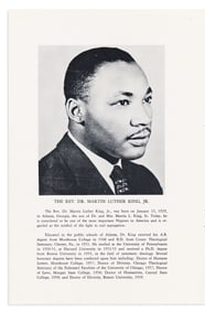 (MARTIN LUTHER KING.) Program for King's lecture delivered at the University of Bridgeport.