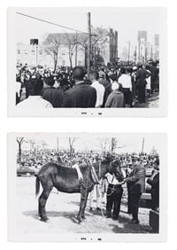 (MARTIN LUTHER KING.) Group of 15 snapshots of King's funeral procession.
