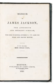 (LITERATURE.) Susan Paul. Memoir of James Jackson, the Attentive and Obedient Scholar, who Died in