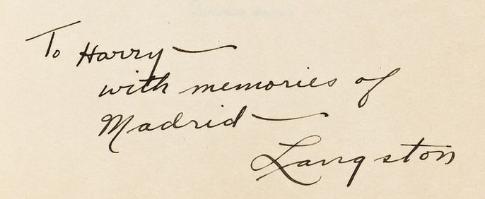 (LITERATURE.) Langston Hughes. "Gypsy Ballads," his signed translation of Federico García