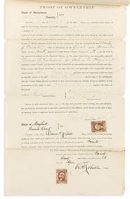 (MILITARY--CIVIL WAR.) Pair of compensation applications by owners of soldiers who enlisted in the