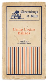 (MILITARY.) Billie Mayfield Jr. Chroniclings of Billie: Camp Logan Ballads.