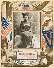 (MILITARY--WORLD WAR TWO.) "Working for Victory" certificate issued to master painter Willie C.