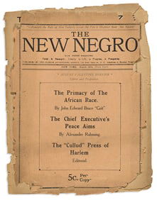 (PERIODICALS.) Issue of "The New Negro Magazine."