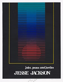 (POLITICS.) Thomas W. Benton, artist. Jobs, Peace and Justice: Jesse Jackson.