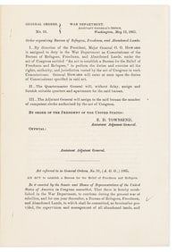 (RECONSTRUCTION.) Order Organizing Bureau of Refugees, Freedmen, and Abandoned Lands.