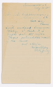 (RECONSTRUCTION.) William D. Jervay. Letter by a former member of South Carolina's reconstruction