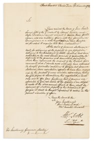 (SLAVERY.) Alexander Leslie. Letter offering the return of Georgia's enslaved people to their owners