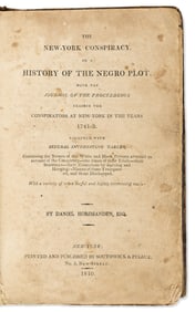 (SLAVERY.) Daniel Horsmanden. The New-York Conspiracy, or a History of the Negro Plot.