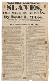 (SLAVERY.) Valuable Acclimated Slaves, for Sale by Auction by Isaac L. M'Coy.