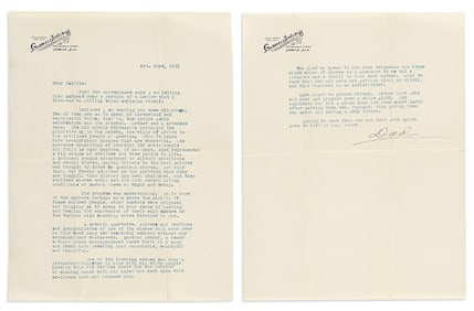 (SLAVERY.) Letter describing a celebration for Cudjo Lewis, the last known survivor of the last