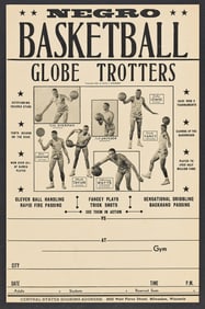 (SPORTS--BASKETBALL.) Early poster for the "Negro Basketball Globe Trotters," a spin-off of the