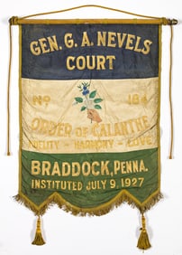 (WOMEN'S HISTORY.) Banner for a chapter of the Order of Calanthe, the women's auxiliary of the
