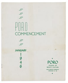 (WOMEN'S HISTORY--BEAUTY.) Poro School of Beauty Culture commencement program / yearbook.