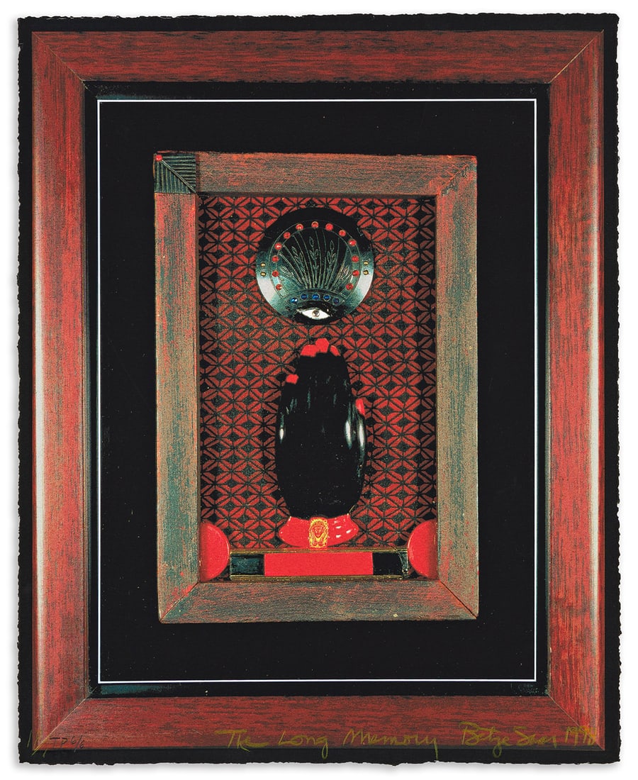BETYE SAAR (1926 - ) The Long Memory.: BETYE SAAR (1926 - ) The Long Memory. Color screenprint, 1998. 368x292 mm; 14½x11½ inches. Trial proof, aside from the edition of 100. Signed, titled and dated in gold ink, lower right. Insc