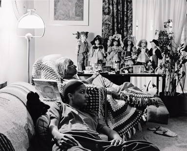 LATOYA RUBY FRAZIER (1982 - ) Grandma Ruby and Me in Her Livingroom.: LATOYA RUBY FRAZIER (1982 - ) Grandma Ruby and Me in Her Livingroom. Archival inkjet print, 2007. 285x355 mm; 11¼x14 inches. Signed, titled, dated and numbered 50/50 in ink, verso. Printed and pu
