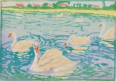 MARGARET PATTERSON (1867 - 1950) Swans.