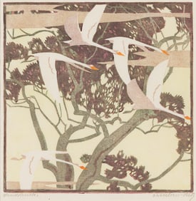 NORBERTINE BRESSLERN-ROTH (1891 - 1978) Cranes (Five Birds).